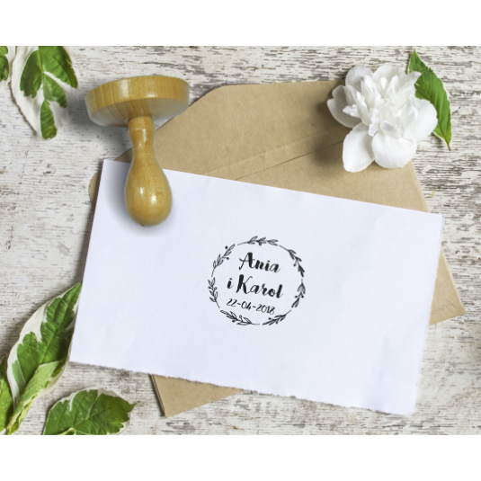 Pieczęć ślubna pieczątka stempel ślubny wesele 6cm