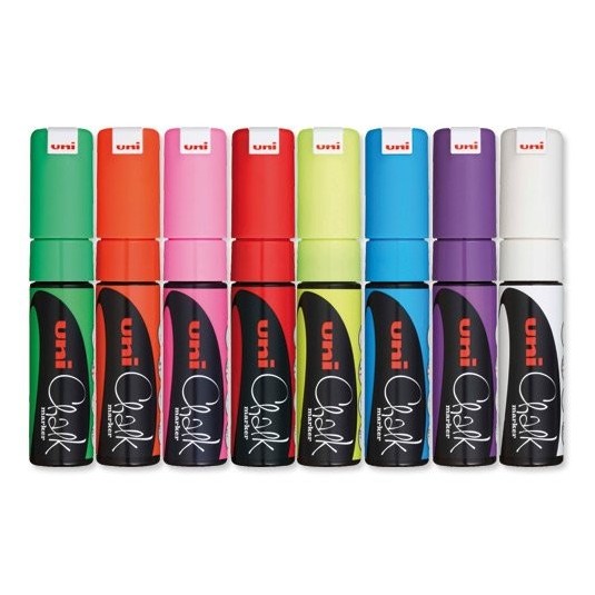 Marker kredowy UNI PWE -8K Żółty 8mm kolory