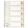 Przekładki Esselte A4 PP szare numeryczne 1-5
