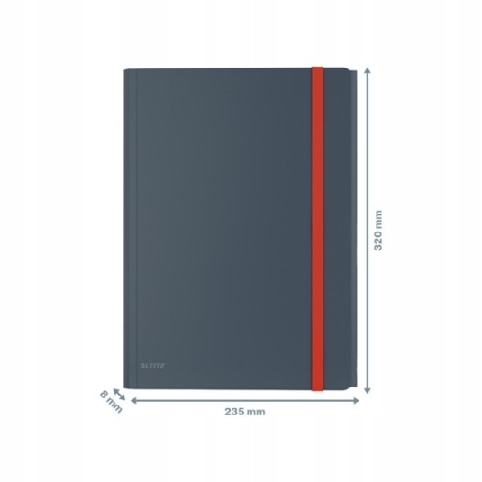 Teczka z gumką i kieszonką A4+ Leitz Cosy szara