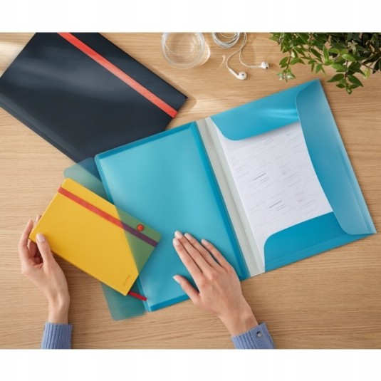 Teczka z gumką kieszonką A4+ Leitz Cosy niebieska