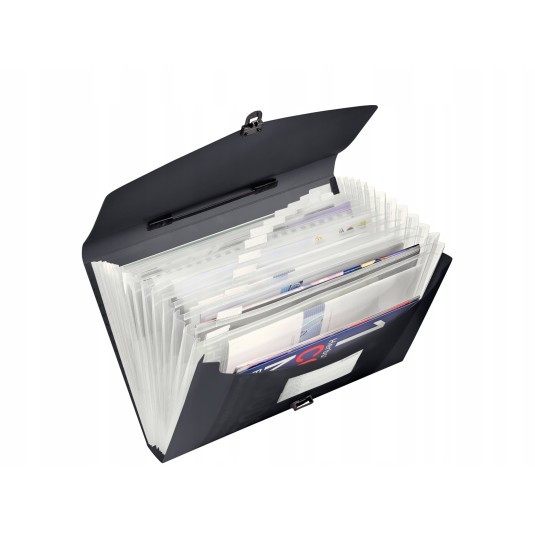 Teczka z rączką Esselte 12 przegródek czarna