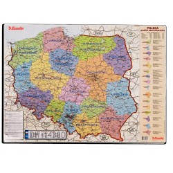 Mata na biurko z mapą Polski Esselte 500 x 650 mm