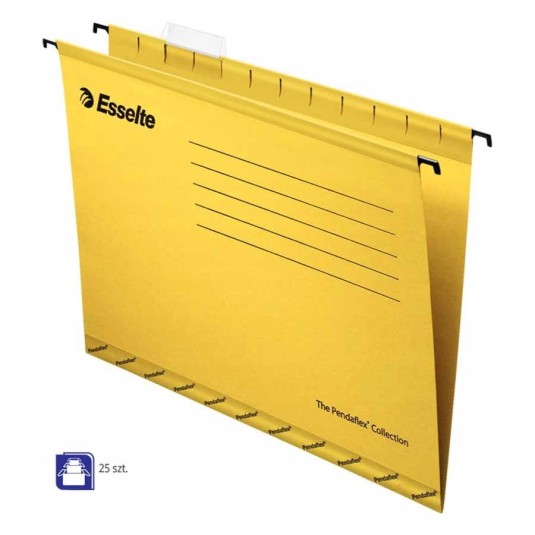 Teczka zawieszana A4 Esselte wzmacniana żółta