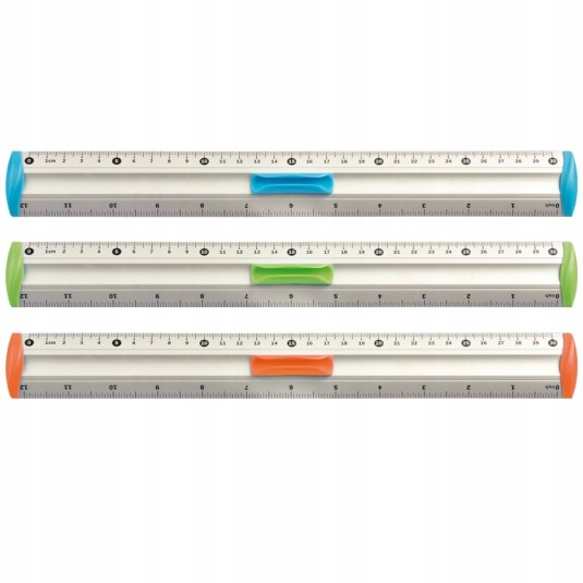 LINIJKA ALUMINIOWA 20 CM UCHWYT NA OŁÓWEK