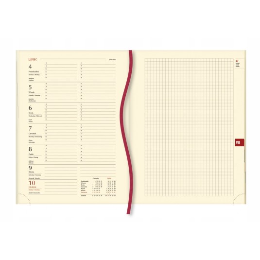 Terminarz Uniwersalny B5 tygodniowy T-218V-B, czerwony