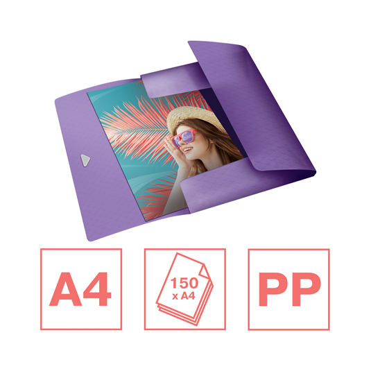 Teczka z gumką A4 Color Brezze lawendowy