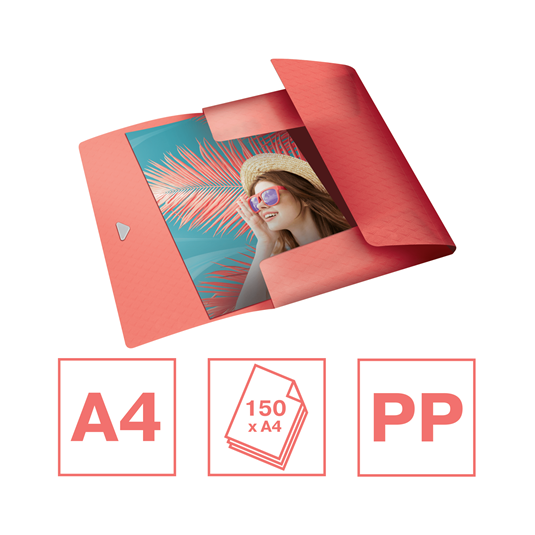 Teczka z gumką A4 Color Brezze koralowa